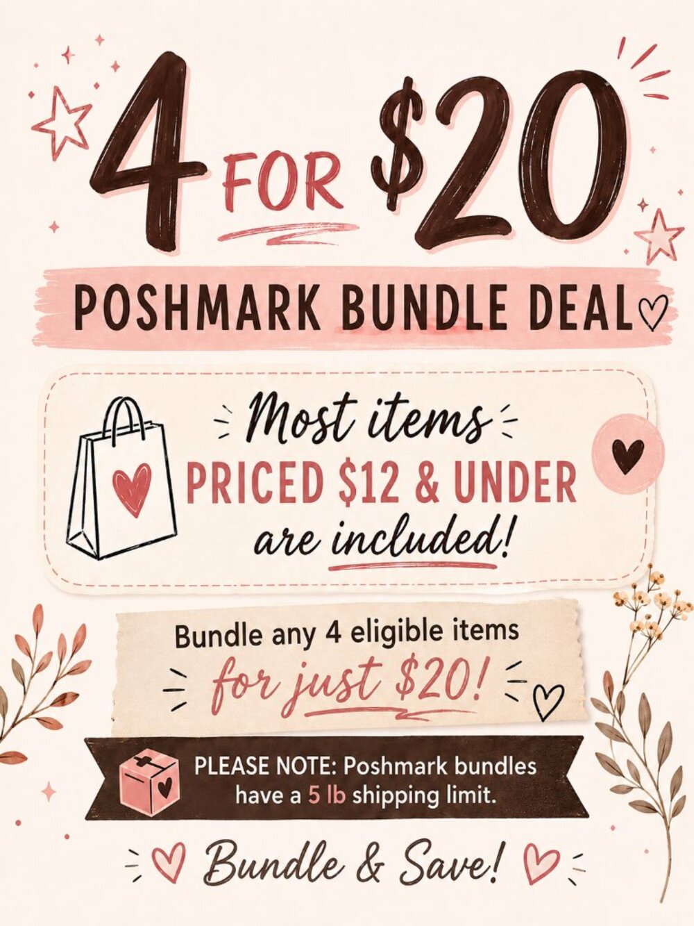 ⭐ 4/$20 Bundle Sale!